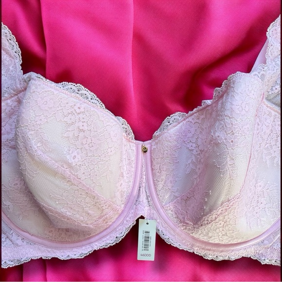 Adore Me Bonnie Pink Floral Mesh Lace Contour Balconette Underwire Plus Size Bra - Picture 7 of 11